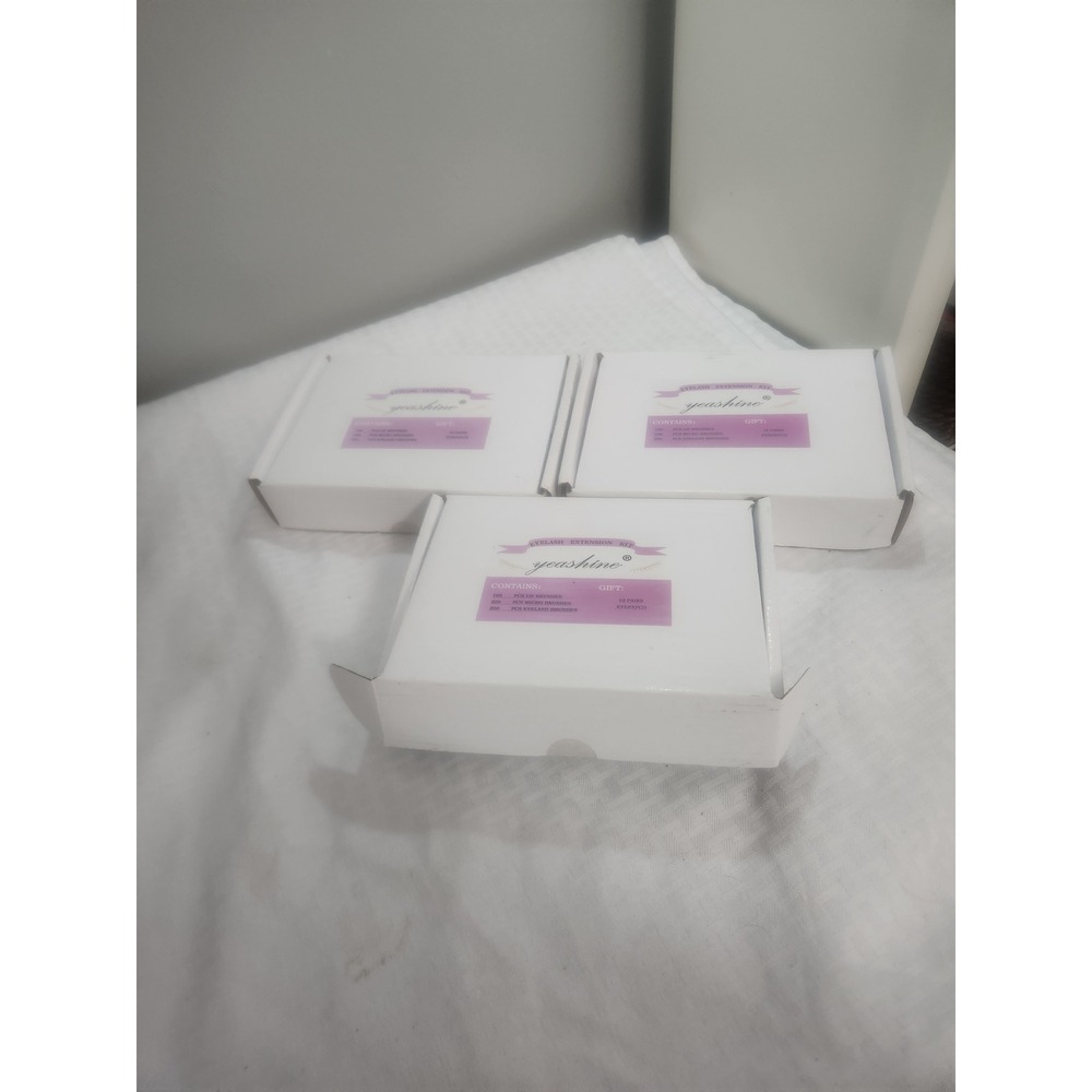 Lot of 3 Yeashine Eyelash Extension Kits Brushes & Hydrogel Eye Patches New